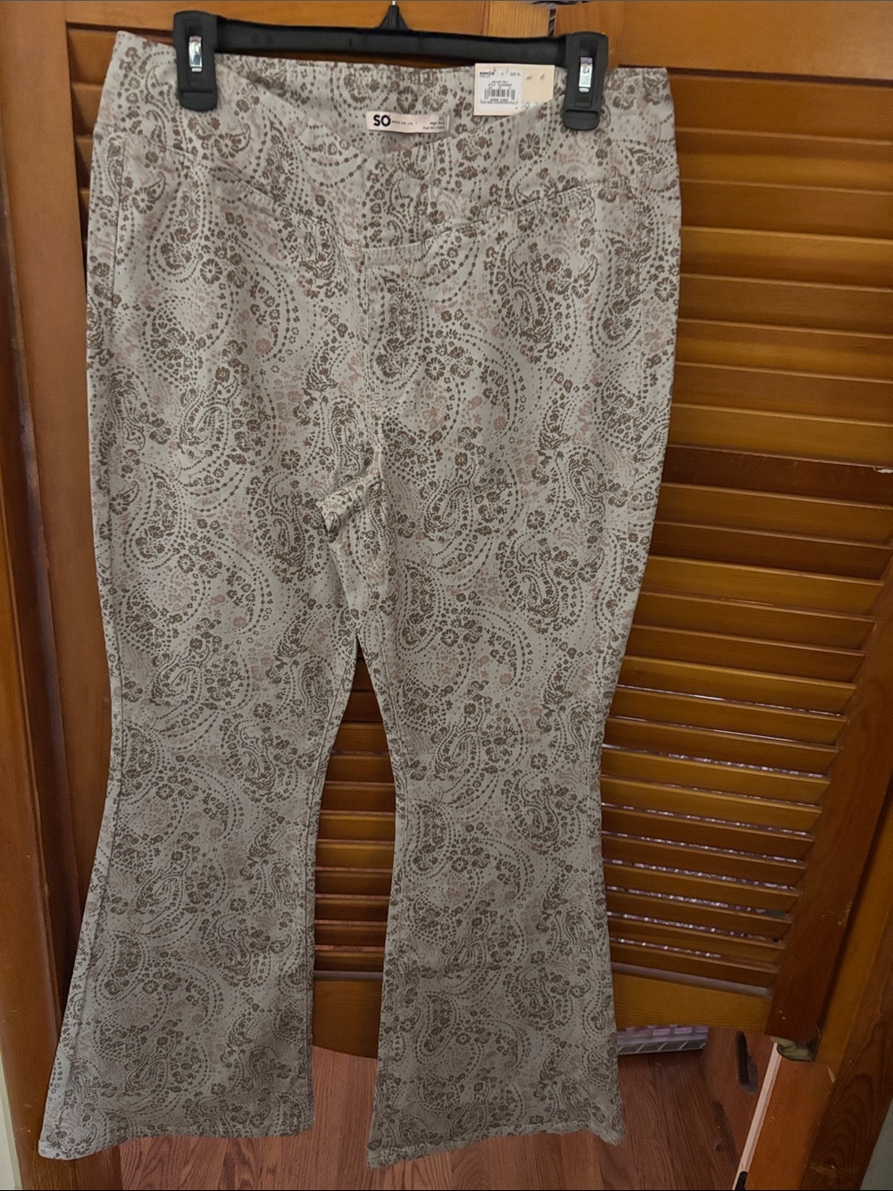 SO Taupe Paisley Bootcut Pants